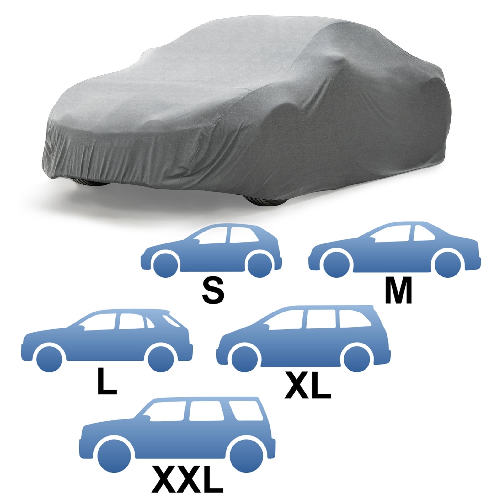 Funda protectora coche tela no tejida transpirable lona gris varios tamaños
