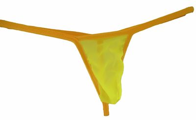 Men's Micro G String Thong  Back Choice SHEER BRIGHT YELLOW  made USA 1 day ship