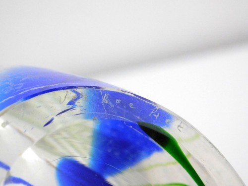 Maastricht Max Verboeket Art Glass Vase Signed on Base Blue Green Clear GOOD - Picture 9 of 12