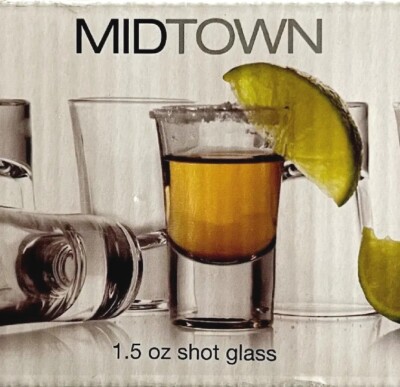Midtown 6 Piece Shot Glass Set NEW Unopened Box Circleware Bulgaria 1.5 oz E6