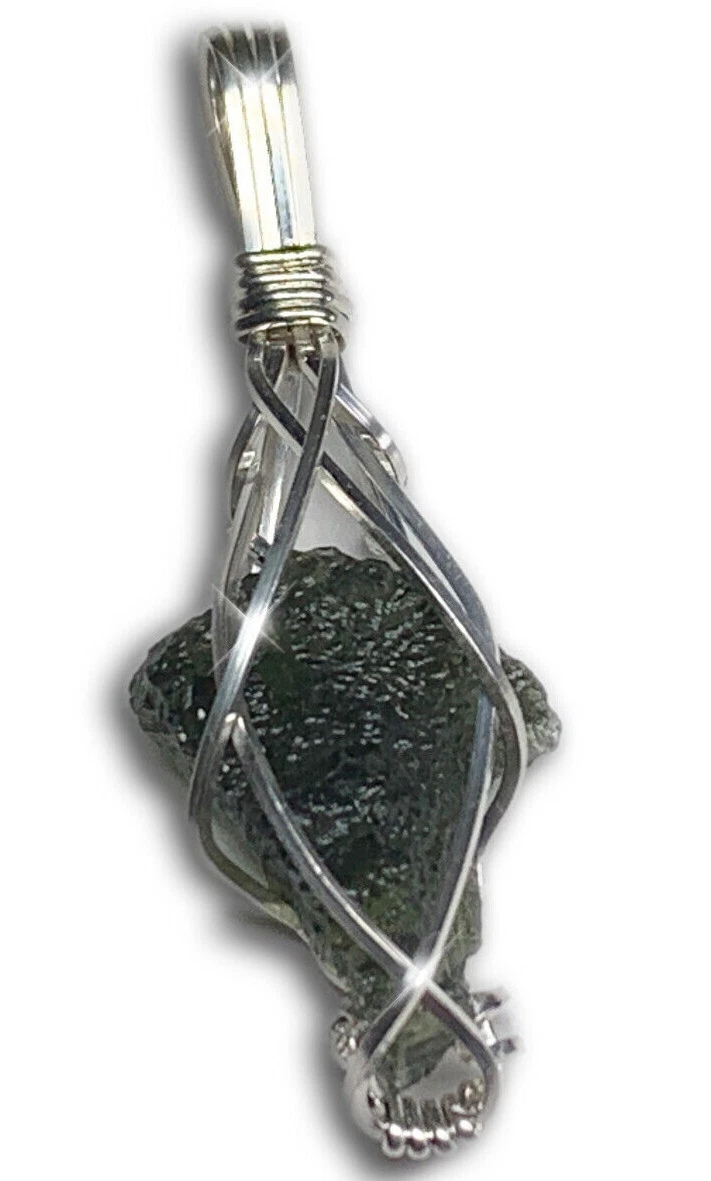 Moldavite, collana in cristallo naturale moldavite, pietra energetica, ciondolo irregolare di meteorite verde con corda regolabile, collana di pietra energetica, per uomo e donna, regalo per la festa