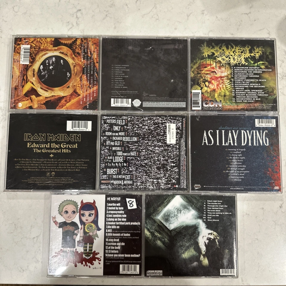 Fear Factory, As I Lay, Iron Maiden, Dream Theater, MegaDeth Metal 9 Cd Lot Foto 3 de 4