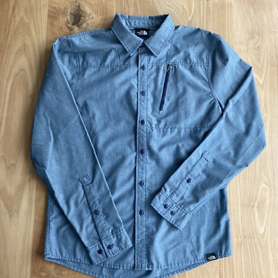 The North Face blue button down shirt size small