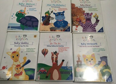 Lot 6 Baby Einstein DVD Wordsmith Monet Neptune Galileo On the Go
