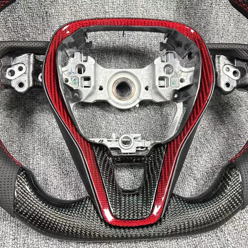 Real Carbon Fiber Steering Wheel With Trim For RAV4 2018 2019 2020 2021-2024 - Foto 4 di 5