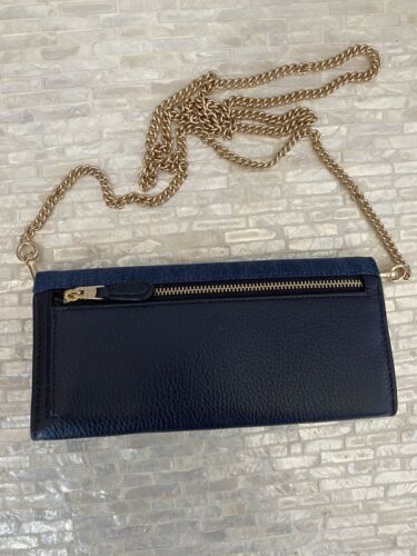 Coach Envelope Wallet Colorblock Denim and pebble leather Gold/Denim Multi C3317 - Picture 3 of 9