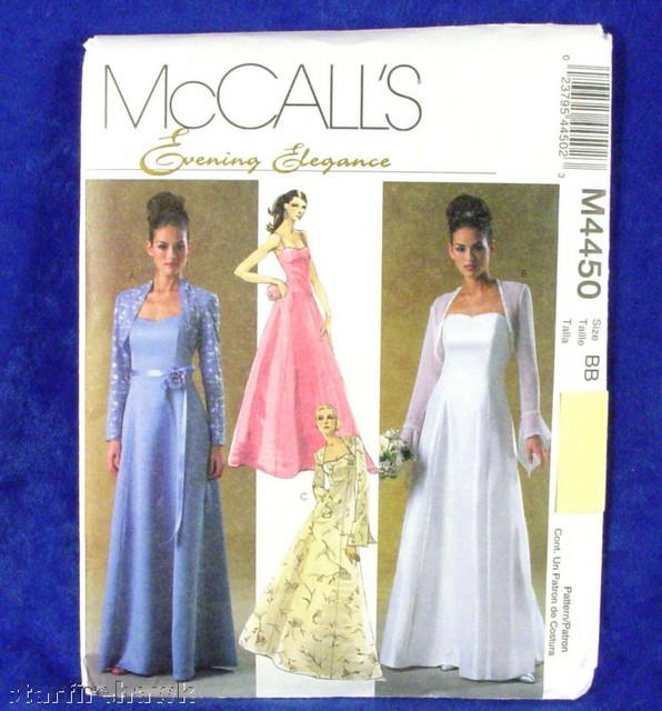McCall's 4450 Elegant Prom Bridal Gown Pattern 4-10 NEW