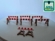 H0, 1:87, 6 Stück , Balkenabsperrung, Baustellenabsperrung, Baustellenschilder