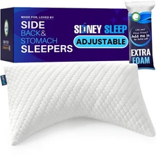 Adjustable Memory Foam Pillow For Side And Back Sleepers Queen Size 19X29