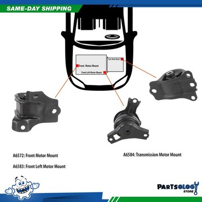 DNJ MMK1017 New Engine Motor Mount Trans. Kit Auto For 98-02 Honda 2.3L SOHC 16v