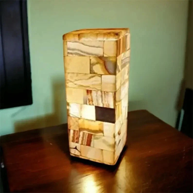 4"x4"x6" Agate Table Lamp – Night Lamp & Agate Stone Lighting for Bedroom & Home - Image 2 of 4