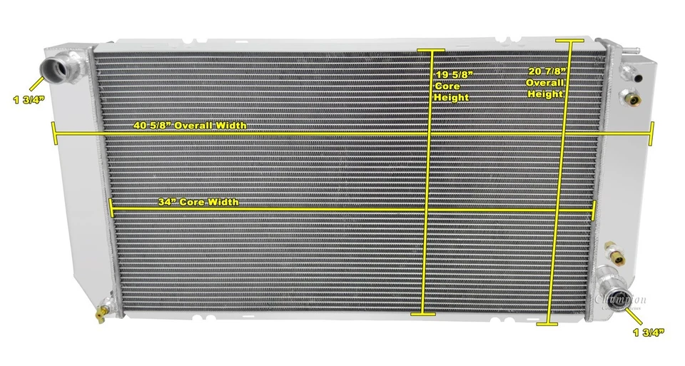 CHAMPION RADIADOR DE ALUMINIO 3 FILAS 1994-2002 CHEVY TRUCK SERIE C/K 6,5 L DIÉSEL Foto 3 de 3