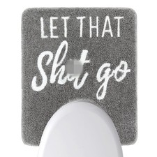 Gray U Shaped Toilet Mat 24x20 Inch Non Slip Washable Funny Bath Rug