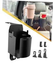 Headrest Cup Holder for Back Seat, Stable Spill-Resistant 1-PACK Deep Black