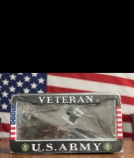 Us Army Veteran License Plate Frames American Flag Us Army 2 Pcs Set