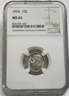 1956 Roosevelt Dime 10c NGC MS 65 Mint State Uncirculated Coin Nice Toning