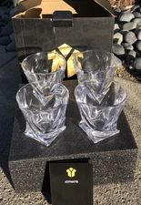 4 Old Fashioned 10oz Whiskey Crystal Glasses Scotch Rum Twist Lowbal Kitnats New