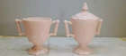 Vintage Jeanette Baltimore Pear Shell Pink Pastel Milk Lidded Sugar Bowl (2pcs)