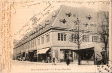 Montbéliard France Place Denfert Street Scene Postcard 1924 Posted