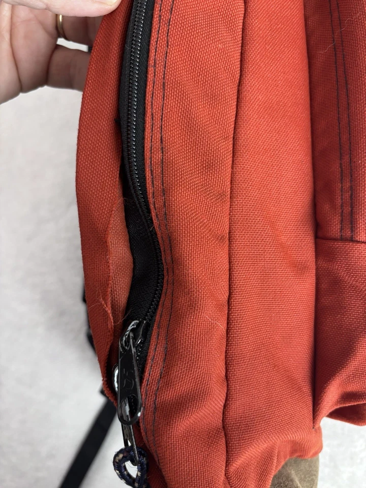 Mochila Escolar Y2K Jansport EE. UU. Parte Inferior de Cuero Naranja Años 90 Patinador Grunge Óxido Foto 4 de 4