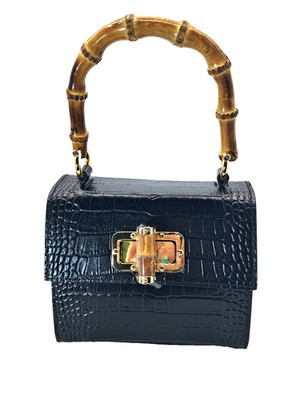 Tasche Echtleder Damen Farbe Schwarz Made In Italy Florenz