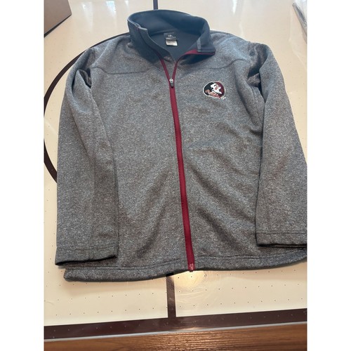 Knights Apparel Florida State Seminoles Mens Medium Gray Full Zip Jacket FSU