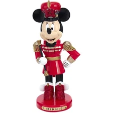 Kurt Adler Wooden Nutcrackers, Minnie Mouse Marching Band Leader, 10"
