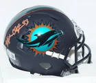 MARK CLAYTON Signed Miami Dolphins RIVALRIES Mini Helmet ORANGE Auto BECKETT COA
