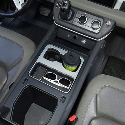 Silbernes Aluminium Becherhalterhöhungs-Pad Trim Für LR Defender L663 2020-2021