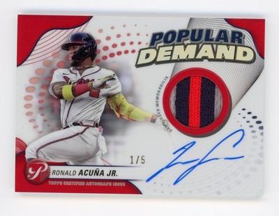 2024 TOPPS PRISTINE RONALD ACUNA JR. PATCH AUTO RELIC 1/5 POPULAR DEMAND DPAR-RA