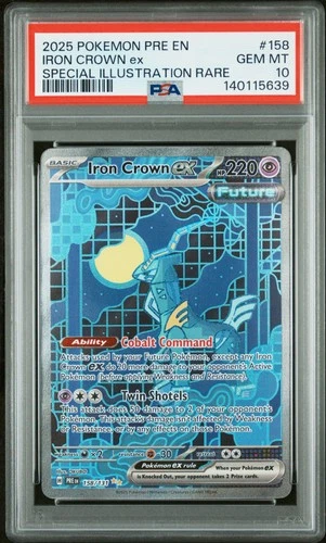 2025 POKEMON PRE EN-PRISMATIC EVOLUTIONS #158 IRON CROWN EX PSA 10
