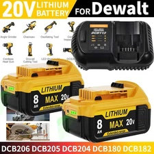 1-2PCS Lithium Ion Battery For DeWalt 20V 20 Volt Max 8.0AH DCB205 DCB206 DCB200