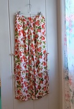 Urban Outfitters Pink Strawberry Print Side Tie Wide Leg Boho Pants XS