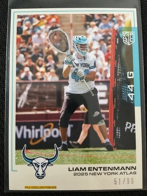 Liam Entenmann 2025 Premier Lacrosse League Blue Parallel Card #51/99