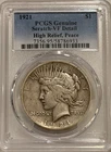 1921 Peace Silver Dollar PCGS VF Details Key Date Peace