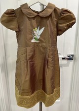 Vintage Disney Store Tinkerbell Peter Pan Green Sheen Dress 4T Princess Catalog