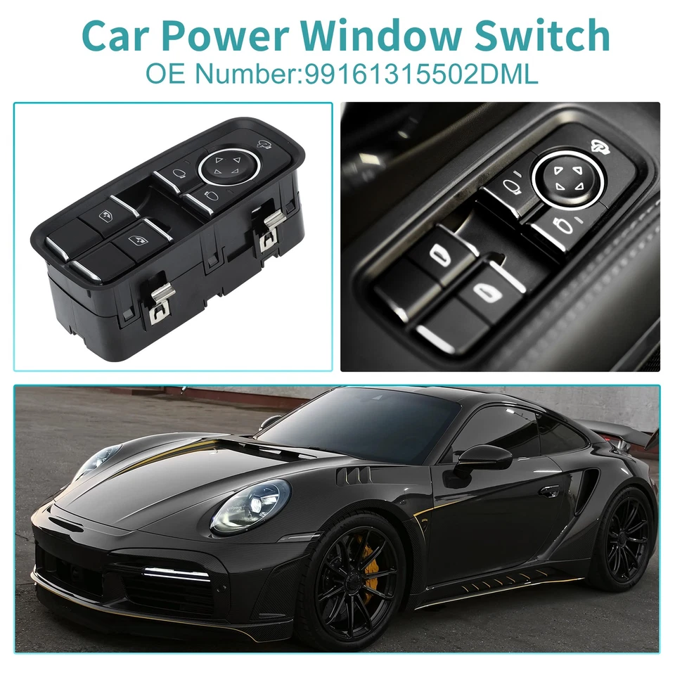 Interruptor de ventana eléctrica delantero izquierdo para Porsche 911 2012-2019 Nº99161315502DML Foto 2 de 4