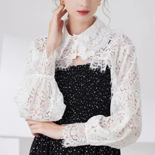 Detachable Dickey Blouse False Collar Half Shirt Blouse Collars Lace Crop Tops