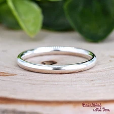 Wedding Band, Minimalist Simple Sterling Silver 2mm Ring, Women's Men's Engagem