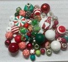 4oz Mixed CHRISTMAS THEME -Large Hole Beads, Silicone, Acryllic, Trade Glass 