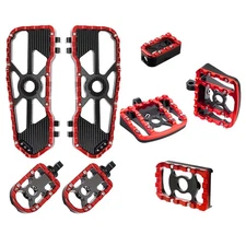 1Black Red Floorboards Foot Brake Pedal Shifter Pegs For Harley Road Glide FLTR