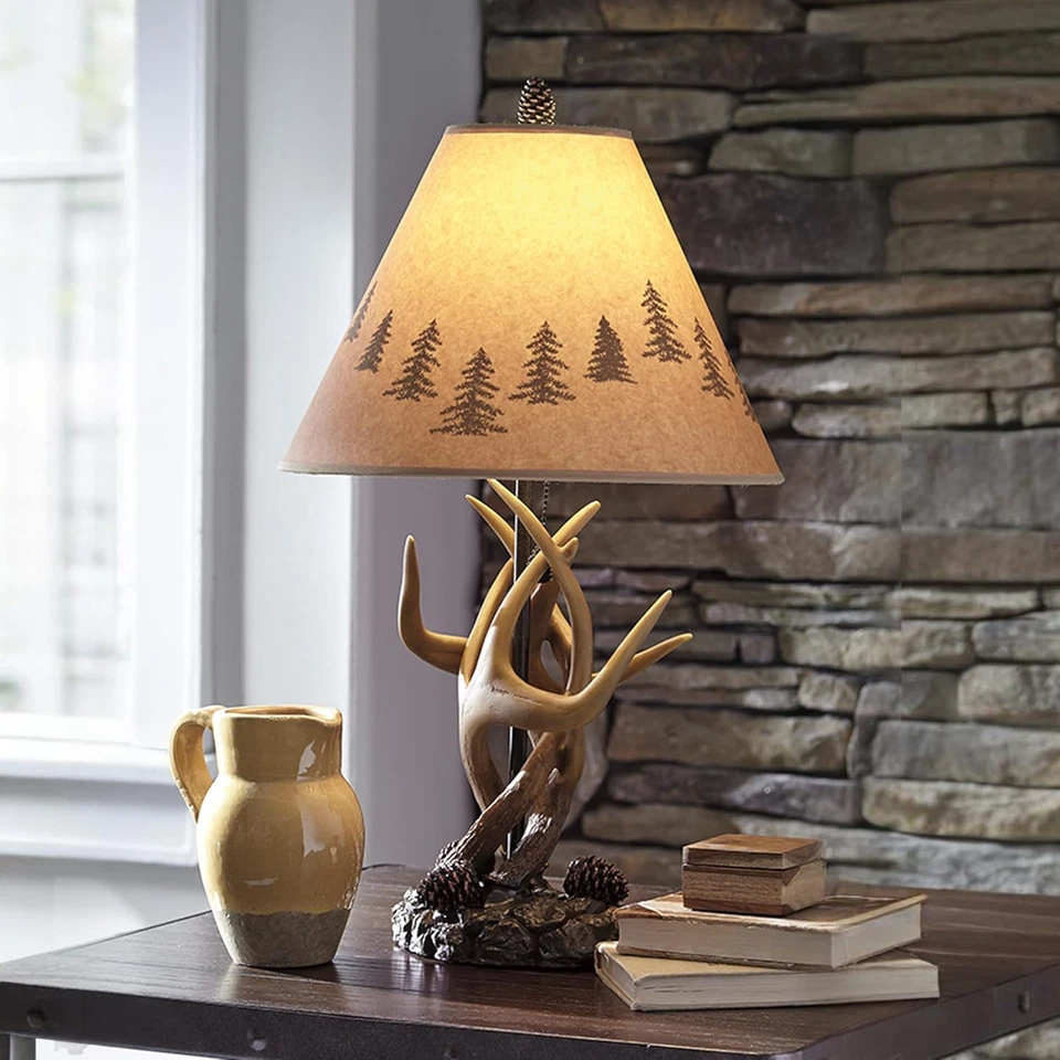 Derek Rustic Cabin Antler Lamp Set, 2 Count, Brown - Image 3 of 4