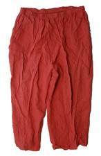 Flax 3G Pull-On 100 Linen Pant Trouser Elastic Waist Sheer Thin Lightweight EUC