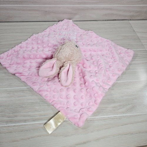 MY FIRST EASTER Brown Bunny Pink Lovey Rattle MTY Int'l Plush Minky Dot Satin - Picture 3 of 5