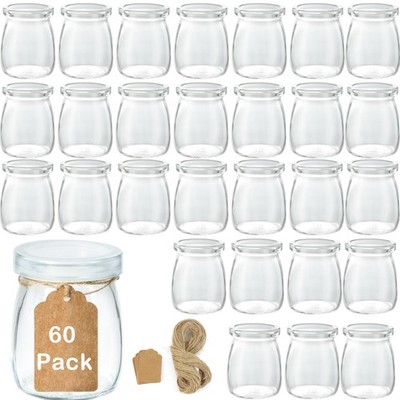 Mini Pudding Jars 60Pack, 3.4 oz Glass Favor Jar with Lids, Candle jars,Yogur...