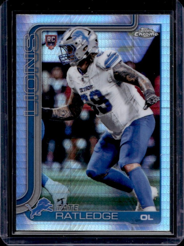 2025 Topps Chrome Tate Ratledge RC Prism Refractor #383 Lions Rookie