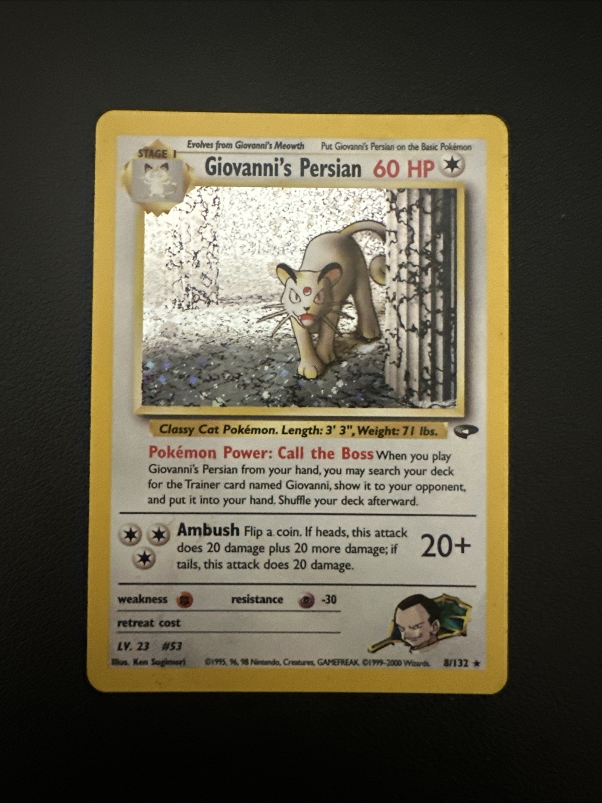Giovanni's Persian 8/132 Gym Challenge Holo