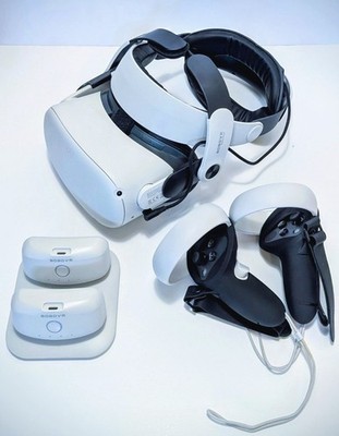 Meta Quest 2 128GB VR Headset Bundle BOBOVR M2 Plus Twin Battery Strap Dual Dock