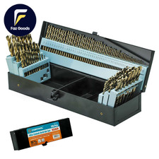 Cobalt Drill Bit Set 115Pcs M35 HSS Twist Drill Bits 1/16"-1/2" Jobber Length