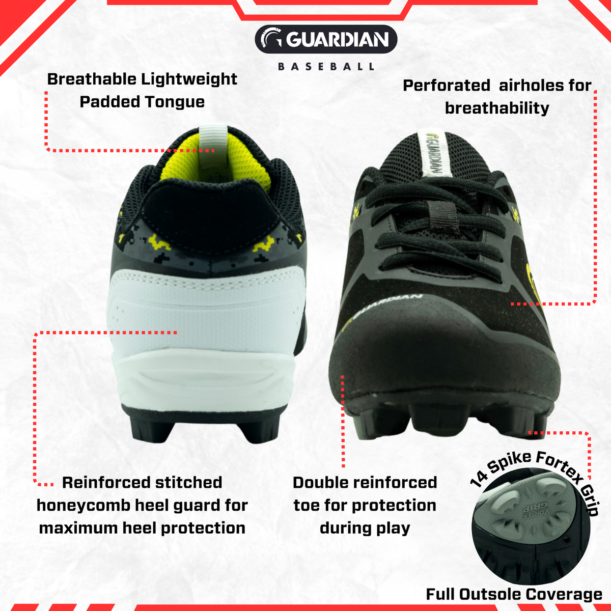 Guardian Baseball and Softball Youth Low Top Cleats Turf Shoes - Main Image
